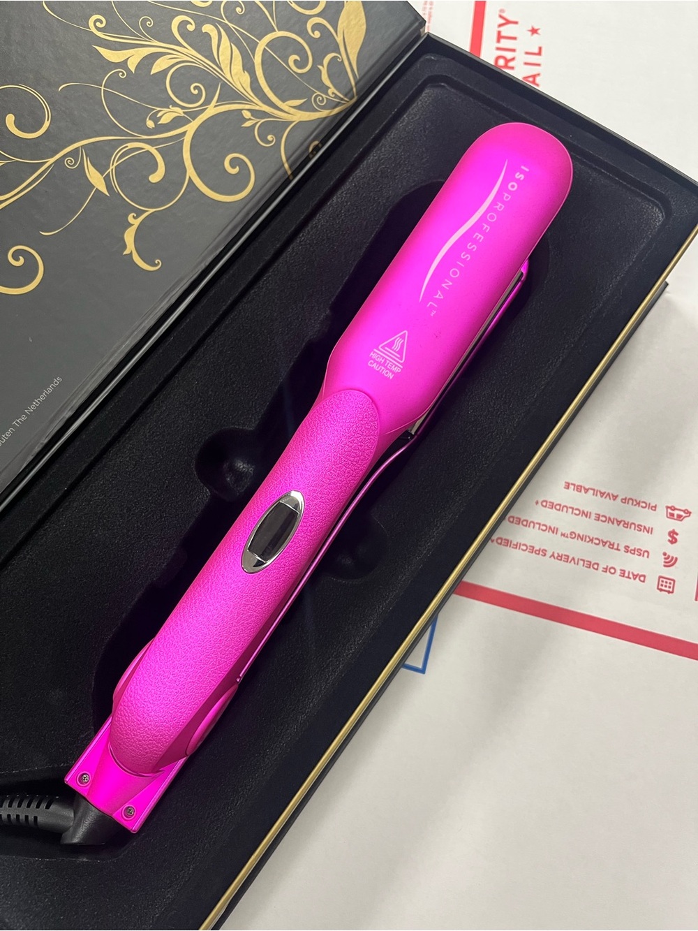 ISO Beauty Gold Collection 1.5” PINK Flat Iron Hair Styler